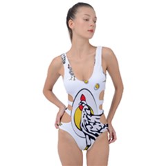 Roseanne Chicken, Retro Chickens Side Cut Out Swimsuit by EvgeniaEsenina