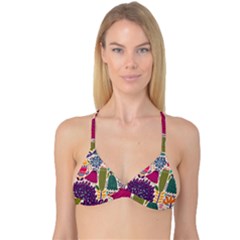 Spring Pattern Reversible Tri Bikini Top by designsbymallika
