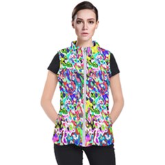 Colorful Paint Texture                                                   Women s Puffer Vest by LalyLauraFLM