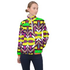 Colorful Shapes                                                   Women Half Zip Windbreaker