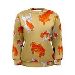Gold Fish Seamless Pattern Background Women s Sweatshirt by Amaryn4rt