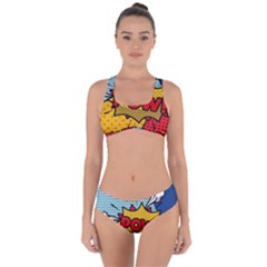 Pow Word Pop Art Style Expression Vector Criss Cross Bikini Set by Amaryn4rt