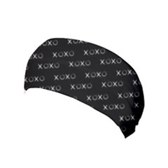 Xoxo Black And White Pattern, Kisses And Love Geometric Theme Yoga Headband by Casemiro