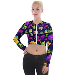 Space Patterns Long Sleeve Cropped Velvet Jacket