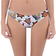 Full Color Flash Tattoo Patterns Reversible Hipster Bikini Bottoms by Amaryn4rt