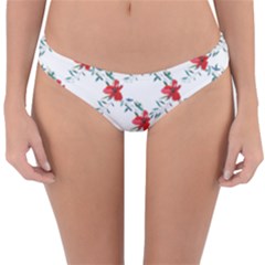 Poppies Pattern, Poppy Flower Symetric Theme, Floral Design Reversible Hipster Bikini Bottoms by Casemiro