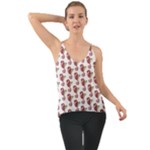 Red Seahorse Pattern Chiffon Camisole