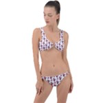 Red Seahorse Pattern Classic Bikini Ring Detail Crop Bikini Set