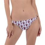 Red Seahorse Pattern Ring Detail Bikini Bottom