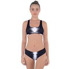 Black And White Noise, Sound Equalizer Pattern Criss Cross Bikini Set by Casemiro