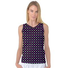 White And Pink Hearts At Black, Vector Handrawn Hearts Pattern Women s Basketball Tank Top