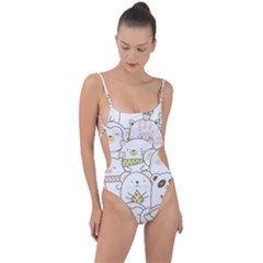 Cute-baby-animals-seamless-pattern Tie Strap One Piece Swimsuit by Sobalvarro