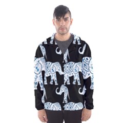 Elephant-pattern-background Men s Hooded Windbreaker by Sobalvarro