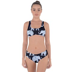 Elephant-pattern-background Criss Cross Bikini Set by Sobalvarro