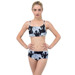 Elephant-pattern-background Layered Top Bikini Set by Sobalvarro
