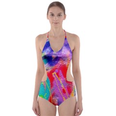 Crazy Graffiti Cut-out One Piece Swimsuit by essentialimage