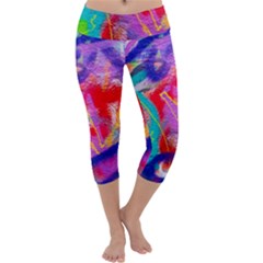 Crazy Graffiti Capri Yoga Leggings by essentialimage