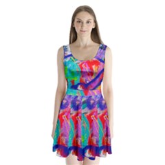 Crazy Graffiti Split Back Mini Dress  by essentialimage