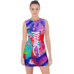 Crazy Graffiti Lace Up Front Bodycon Dress by essentialimage