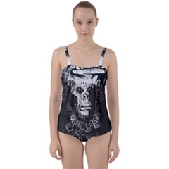 Monster Monkey From The Woods Twist Front Tankini Set by DinzDas