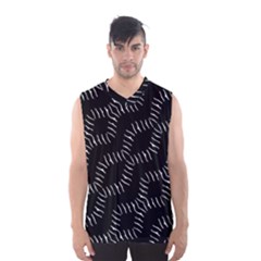 Black And White Geo Print Men s Basketball Tank Top by dflcprintsclothing