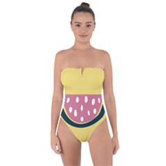 Fruit Watermelon Red Tie Back One Piece Swimsuit by Alisyart