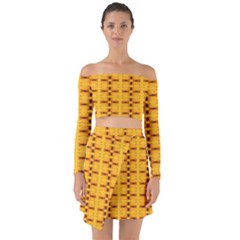 Digital Illusion Off Shoulder Top With Skirt Set by Sparkle