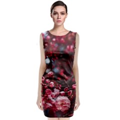 Red Floral Classic Sleeveless Midi Dress by Sparkle