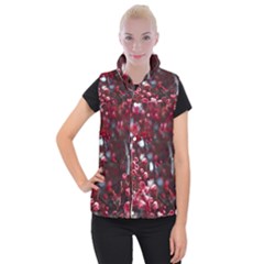 Red Floral Women s Button Up Vest by Sparkle