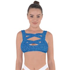 Blue Sparkles Bandaged Up Bikini Top