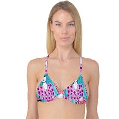 Blue Haired Girl Wall Reversible Tri Bikini Top