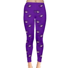 Zodiac Bat Pink Purple Leggings  by snowwhitegirl