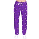 Zodiac Bat Pink Purple Women velvet Drawstring Pants View1