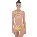 Girl With Hood Cape Heart Lemon Pattern Yellow Bandaged Up Bikini Set  View1