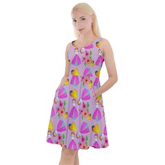 Girl With Hood Cape Heart Lemon Pattern Lilac Knee Length Skater Dress With Pockets by snowwhitegirl