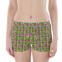 Girl With Hood Cape Heart Lemon Pattern Green Boyleg Bikini Wrap Bottoms by snowwhitegirl