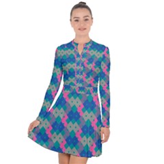 Geo Puzzle Long Sleeve Panel Dress by tmsartbazaar