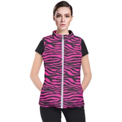 Pink Zebra Women s Puffer Vest by Angelandspot