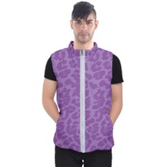 Purple Big Cat Pattern Men s Puffer Vest by Angelandspot