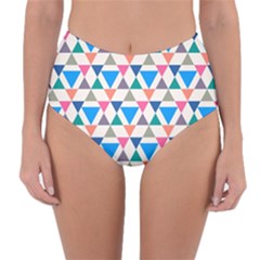 Multicolor Triangle Reversible High-waist Bikini Bottoms by tmsartbazaar
