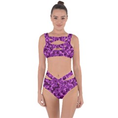 Dark Purple Camouflage Pattern Bandaged Up Bikini Set  by SpinnyChairDesigns