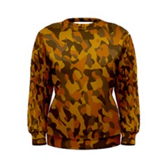 Brown And Orange Camouflage Women s Sweatshirt by SpinnyChairDesigns