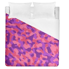 Pink And Purple Camouflage Duvet Cover (queen Size) by SpinnyChairDesigns