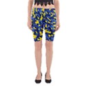 Blue and Yellow Camouflage Pattern Yoga Cropped Leggings View1