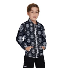 Grey Aliens Extraterrestrials Ufo Faces Kids  Windbreaker by SpinnyChairDesigns