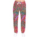 Abstract Art Multicolored Pattern Women velvet Drawstring Pants View1
