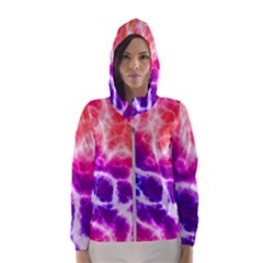 Colorful Tie Dye Pattern Texture Women s Hooded Windbreaker by SpinnyChairDesigns