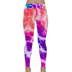 Colorful Tie Dye Pattern Texture Classic Yoga Leggings by SpinnyChairDesigns