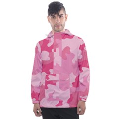 Camo Pink Men s Front Pocket Pullover Windbreaker by MooMoosMumma