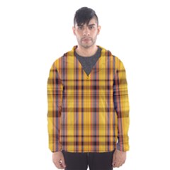 Madras Plaid Yellow Gold Men s Hooded Windbreaker by SpinnyChairDesigns